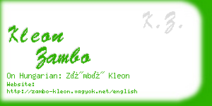 kleon zambo business card
